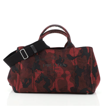 Prada Canapa Convertible Tote Printed Canvas Large