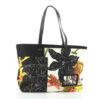 Prada Open Tote Printed Tessuto with Saffiano Large