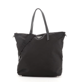 Prada Convertible Shopping Tote Tessuto with Saffiano Leather Large