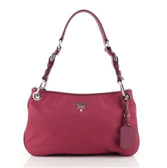 Prada Zip Shoulder Bag Tessuto with Calf