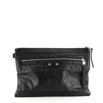 Balenciaga Classic City Clip Pouch Leather Medium