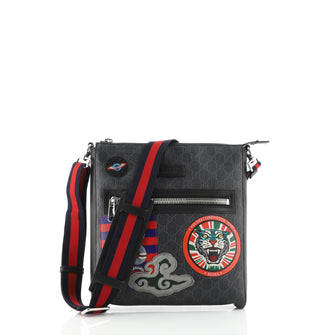 Gucci Night Courrier Zip Messenger GG Coated Canvas with Applique Medium