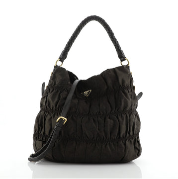 Prada Gaufre Convertible Hobo Tessuto Large
