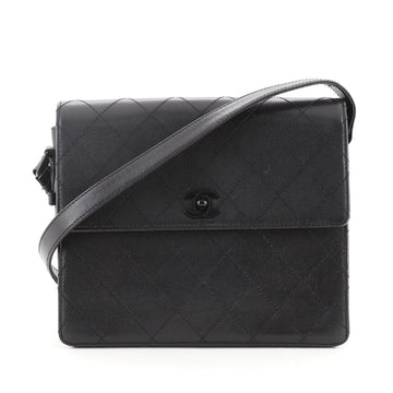 Chanel Vintage CC Flap Shoulder Bag Quilted Caviar Small