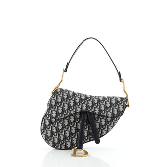 Christian Dior Saddle Handbag Oblique Canvas Medium