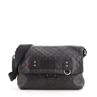 Gucci Messenger Flap Bag Guccissima Rubber