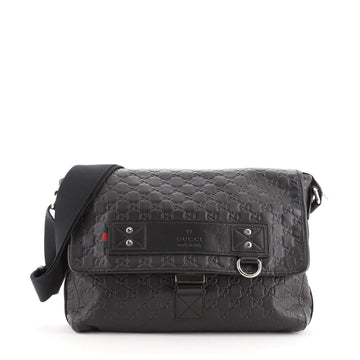 Gucci Messenger Flap Bag Guccissima Rubber