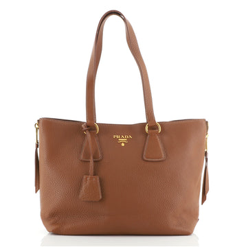 Prada Side Zip Shopper Tote Vitello Daino Medium