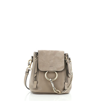 Chloe Faye Backpack Leather and Suede Mini