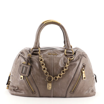 Prada Chain Link Bowler Bag Vitello Shine Large