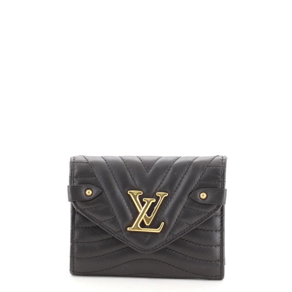 Louis Vuitton New Wave Compact Wallet Quilted Leather Black 391742