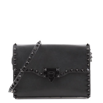 Valentino Rockstud Flip Lock Flap Bag Leather Medium