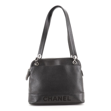 Chanel Vintage Logo Chain Tote Caviar Medium