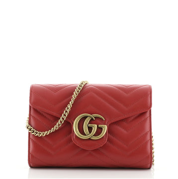 Gucci GG Marmont Chain Wallet Matelasse Leather Mini