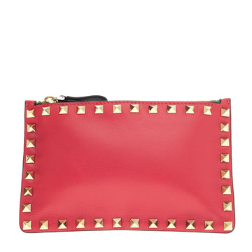 Valentino Rockstud Flat Pouch Calfskin Small