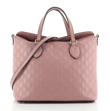 Gucci Signature Fold Over Tote Guccissima Leather Medium