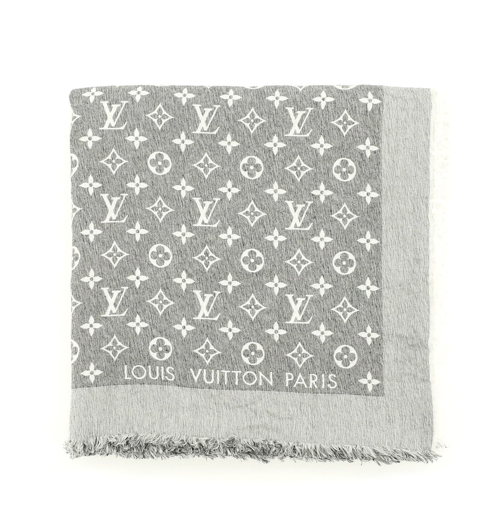 Louis Vuitton - Monogram Classic Shawl - Silk - Gris Souris Grey - Women - Luxury