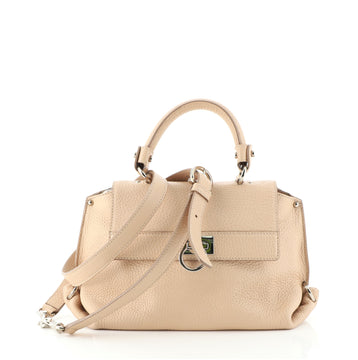 Salvatore Ferragamo Sofia Satchel Pebbled Leather Small