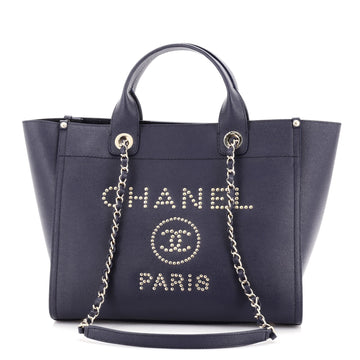 Chanel Deauville Tote Studded Caviar Small