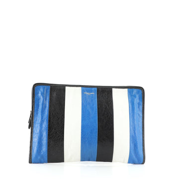 Balenciaga Bazar Pouch Striped Leather