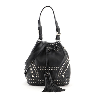 Prada Bucket Bag Studded Soft Calfskin Large