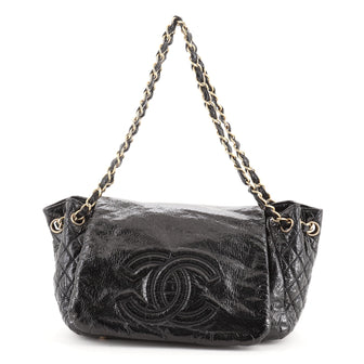 Chanel Rock and Chain Accordion Flap Bag Patent Vinyl Small