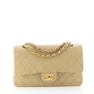 Chanel Vintage Classic Double Flap Bag Quilted Lambskin Medium