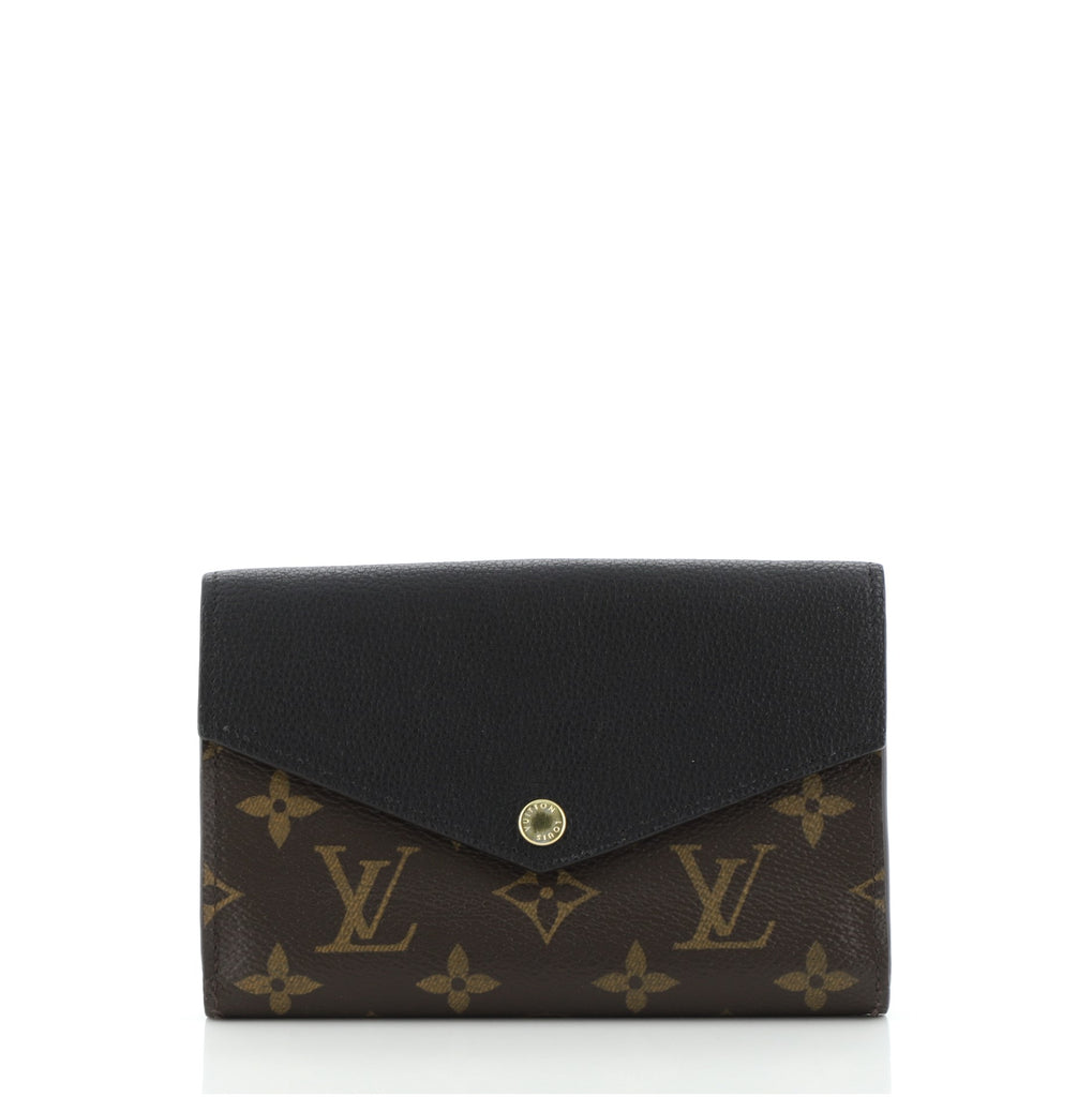 Louis Vuitton Pallas Compact Wallet Monogram Canvas and Calfskin Black  640462