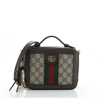 Gucci Ophidia Zip Around Camera Bag GG Coated Canvas Mini