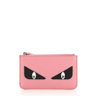 Fendi Monster Zip Key Pouch Leather