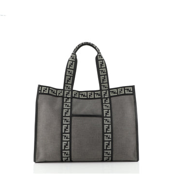 Fendi Zucca Trim Shopping Tote Canvas Large