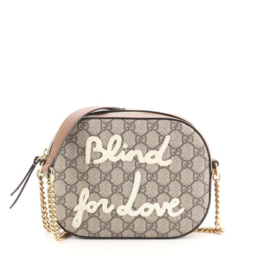 Gucci Chain Crossbody Bag Embroidered GG Coated Canvas Mini