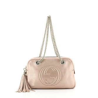 Gucci Soho Chain Zip Shoulder Bag Leather Small