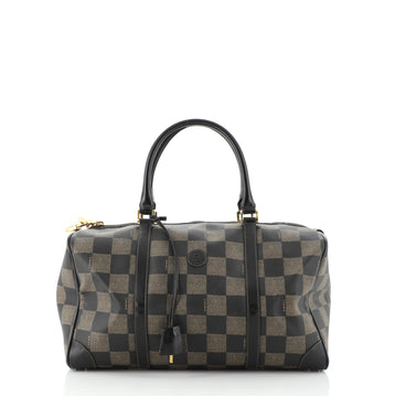 Fendi Vintage Boston Bag Check Coated Canvas XL