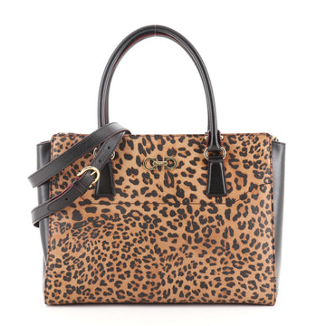 Salvatore Ferragamo Batik Tote Printed Saffiano Leather Medium