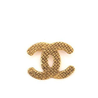 Chanel Woven CC Brooch Metal
