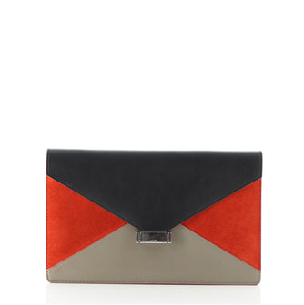 Celine Diamond Clutch Leather and Suede Medium