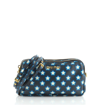 Miu Miu Double Zip Pochette Printed Leather