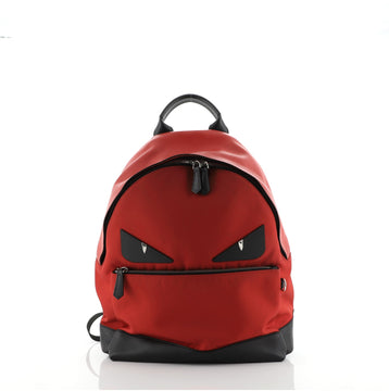 Fendi Monster Backpack Nylon with Leather Large