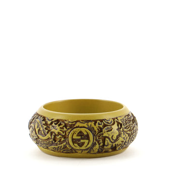 Gucci Logo Cuff Bracelet Carved Resin Wide