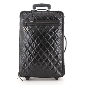 Chanel CC Charm Rolling Trolley Quilted Coated Canvas