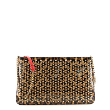 Christian Louboutin Loubiposh Clutch Printed Spiked Patent