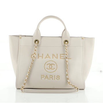 Chanel Deauville Tote Studded Caviar Small