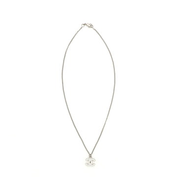 Chanel CC Pendant Necklace Crystal Embellished Metal