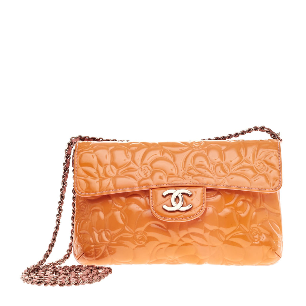 Chanel Camellia Chain Flap Bag Patent Small 640