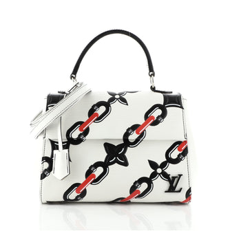 Louis Vuitton Cluny Top Handle Bag Chain Flower Print Epi Leather BB