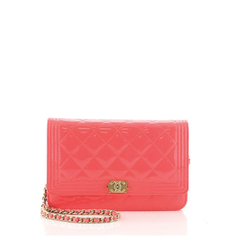 Chanel Boy Wallet on Chain Quilted Patent