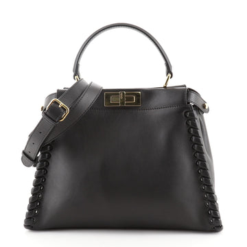 Fendi Peekaboo Bag Whipstitch Leather Regular