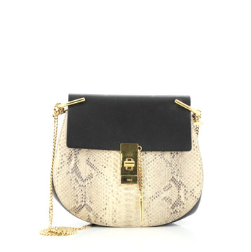 Chloe Drew Crossbody Bag Python and Leather Small