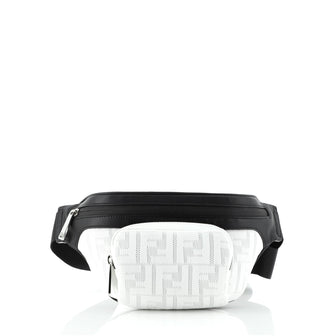 Fendi Front Pocket Waist Bag Zucca Jacquard Mesh with Leather